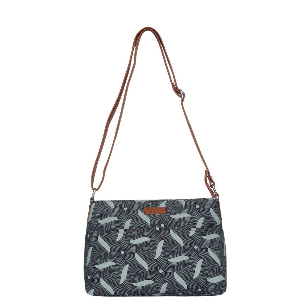 Ladies Handcrafted Crossbody Sling Bag Olive Green Printed Fabric Shoulder Purse